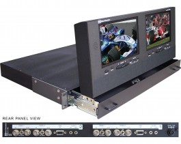 DX-702AL Dual monitor in a 1U drawer