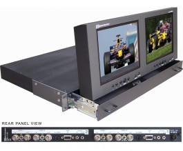 DX-802AL Dual monitor in a 1U drawer